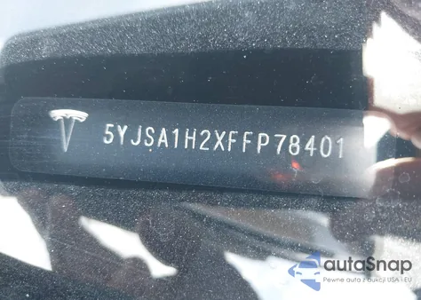 2015 Tesla Model S 70D/85D/P85D z USA, uszkodzony, nr VIN 5YJSA1H2XFFP78401